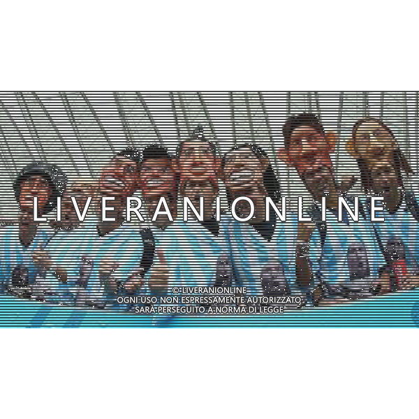 (140625) -- PORTO ALEGRE, June 25, 2014 () -- Argentina\'s supporters pose before a Group F match between Nigeria and Argentina of 2014 FIFA World Cup at the Estadio Beira-Rio Stadium in Porto Alegre, Brazil, on June 25, 2014.(/Chen Jianli)(pcy) AG ALDO LIVERANI SAS ONLY ITALY