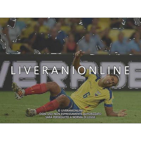 (140625) -- RIO DE JANEIRO, June 25, 2014 () -- Ecuador\'s Cristian Noboa reacts during a Group E match between Ecuador and France of 2014 FIFA World Cup at the Estadio do Maracana Stadium in Rio de Janeiro, Brazil, June 25, 2014. (/Wang Yuguo) AG ALDO LIVERANI SAS ONLY ITALY
