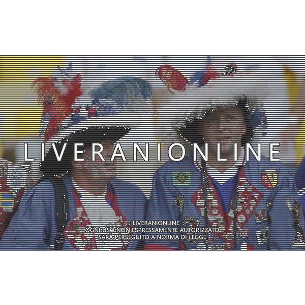 (140625) -- RIO DE JANEIRO, June 25, 2014 () -- France\'s fans pose before a Group E match between Ecuador and France of 2014 FIFA World Cup at the Estadio do Maracana Stadium in Rio de Janeiro, Brazil, June 25, 2014. (/Wang Lili) AG ALDO LIVERANI SAS ONLY ITALY