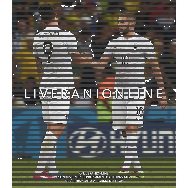 FIFA World Cup Brasile 2014 Gruppo E Rio de Janeiro - 25.06.2014 Ecuador-Francia Nella Foto:benzema giroud /Ph.Vitez-Ag. Aldo Liverani