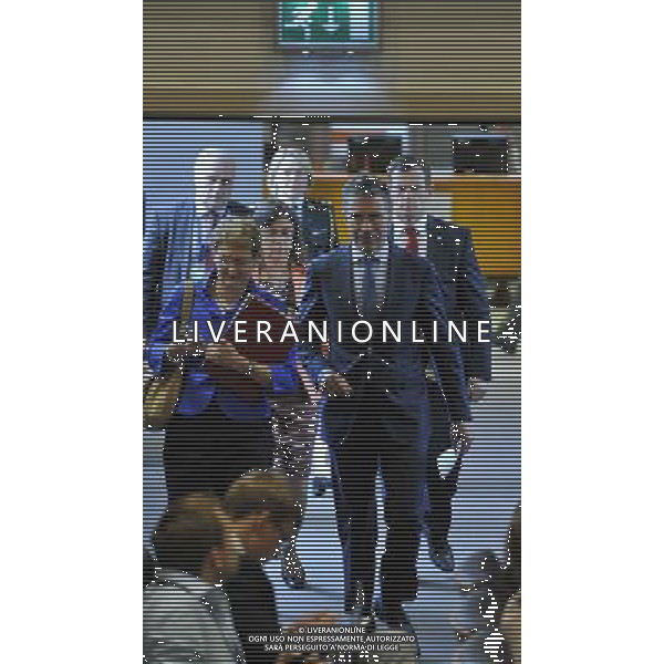 (140625) -- BRUSSELS, June 25, 2014 () -- NATO Secretary General Anders Fogh Rasmussen (R, front) arrives at a press conference during NATO Foreign Ministers Meetings at its headquarters in Brussels, capital of Brussels, June 25, 2014. (/Ye Pingfan) ©PHOTOSHOT/Agenzia Aldo Liverani sas - ITALY ONLY - EDITORIAL USE ONLY - Riunione dei Ministri degli esteri della NATO presso la sede di Bruxelles, Belgio 25 giugno 2014