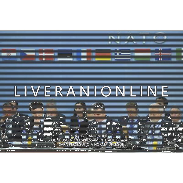 (140625) -- BRUSSELS, June 25, 2014 () -- Ukranian Foreign Minister Pawel Klimkin (L) and NATO Secretary General Anders Fogh Rasmussen (C) attend a NATO-Ukraine Commission meeting during NATO Foreign Ministers Meetings at its headquarters in Brussels, capital of Brussels, June 25, 2014.(/Ye Pingfan) ©PHOTOSHOT/Agenzia Aldo Liverani sas - ITALY ONLY - EDITORIAL USE ONLY - Riunione dei Ministri degli esteri della NATO presso la sede di Bruxelles, Belgio 25 giugno 2014