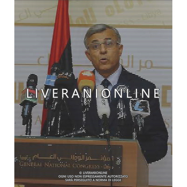 (140624) -- TRIPOLI, June 24, 2014() -- The President of the General National Congress (GNC) Nuri Abu Sahmein speaks during a press conference in Tripoli, Libya, on June 24, 2014. Nuri Abu Sahmein called for Libyans to actively participate in the coming Wednesday\'s parliamentary election. (/Hamza Turkia) ©PHOTOSHOT/Agenzia Aldo Liverani sas - ITALY ONLY - EDITORIAL USE ONLY - Elezioni parlamentari a Tripoli, in Libia, 25 giugno 2014