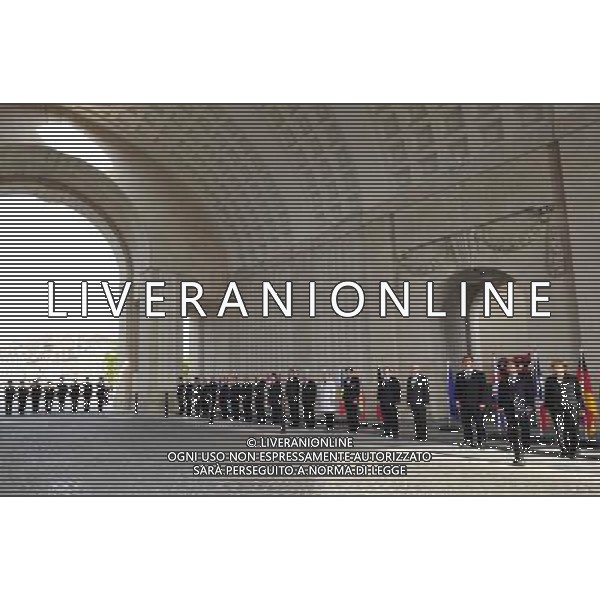 (140626) -- BRUSSELS, June 26, 2014 () -- Eurepean leaders attend a ceremony marking the centenary of the outbreak of World War I, in Ypres, northwest of Belgium, on June 26, 2014. During the war, hundreds of thousands of soldiers and civilians from all over the world lost their lives around the Belgian town of Ypres. EU leaders begin a two-day summit here, one of the World War I\'s deadliest battlefields, on Thursday. (/Ye Pingfan) ©PHOTOHOT/Agenzia Aldo Liverani sas - ITALY ONLY - EDITORIAL USE ONLY