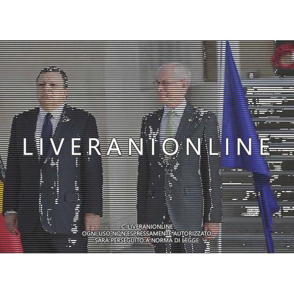 (140626) -- BRUSSELS, June 26, 2014 () -- European Commission President Jose Manuel Barroso (L) and European Council President Herman van Rompuy (R) attend a ceremony marking the centenary of the outbreak of World War I, in Ypres, northwest of Belgium, on June 26, 2014. During the war, hundreds of thousands of soldiers and civilians from all over the world lost their lives around the Belgian town of Ypres. EU leaders begin a two-day summit here, one of the World War I\'s deadliest battlefields, on Thursday. (/Ye Pingfan) ©PHOTOHOT/Agenzia Aldo Liverani sas - ITALY ONLY - EDITORIAL USE ONLY