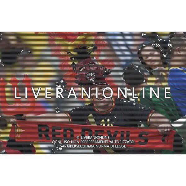 (140626) -- SAO PAULO, June 26, 2014 () -- A Belgium\'s fan cheers prior to a Group H match between South Korea and Belgium of 2014 FIFA World Cup at the Arena de Sao Paulo Stadium in Sao Paulo, Brazil, on June 26, 2014. (/Li Ga)(xzj) ©PHOTOHOT/Agenzia Aldo Liverani sas - ITALY ONLY - EDITORIAL USE ONLY
