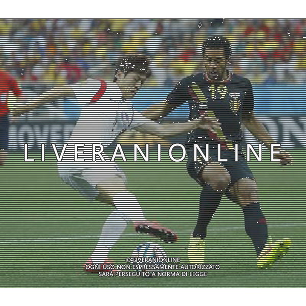 (140626) -- SAO PAULO, June 26, 2014 () -- Belgium\'s Mousa Dembele (R) competes with South Korea\'s Lee Chung Yong during a Group H match between South Korea and Belgium of 2014 FIFA World Cup at the Arena de Sao Paulo Stadium in Sao Paulo, Brazil, on June 26, 2014. (/Chen Jianli)(xzj) ©PHOTOHOT/Agenzia Aldo Liverani sas - ITALY ONLY - EDITORIAL USE ONLY
