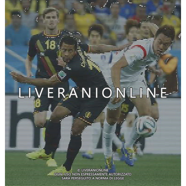 (140626) -- SAO PAULO, June 26, 2014 () -- Belgium\'s Romelu Lukaku (L) competes during a Group H match between South Korea and Belgium of 2014 FIFA World Cup at the Arena de Sao Paulo Stadium in Sao Paulo, Brazil, on June 26, 2014. (/Chen Jianli)(xzj) ©PHOTOHOT/Agenzia Aldo Liverani sas - ITALY ONLY - EDITORIAL USE ONLY