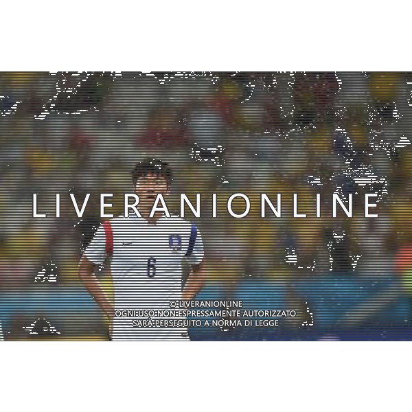 (140626) -- SAO PAULO, June 26, 2014 () -- Korea Republic\'s Hwang Seok Ho warms up in the half time during a Group H match between Korea Republic and Belgium of 2014 FIFA World Cup at the Arena de Sao Paulo Stadium in Sao Paulo, Brazil, on June 26, 2014. Belgium won 1-0 over Korea Republic on Thursday. Belgium and Algeria enter Round of 16 from Group H. (/Li Ga)(pcy) ©PHOTOHOT/Agenzia Aldo Liverani sas - ITALY ONLY - EDITORIAL USE ONLY