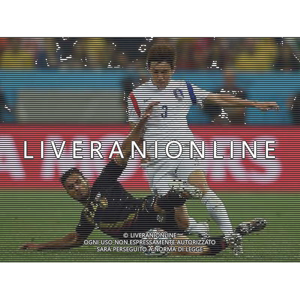 (140626) -- SAO PAULO, June 26, 2014 () -- Korea Republic\'s Yun Suk Young (R) vies with Belgium\'s Nacer Chadli after a Group H match between Korea Republic and Belgium of 2014 FIFA World Cup at the Arena de Sao Paulo Stadium in Sao Paulo, Brazil, on June 26, 2014. Belgium won 1-0 over Korea Republic on Thursday. Belgium and Algeria enter Round of 16 from Group H. (/Li Ga)(pcy) ©PHOTOHOT/Agenzia Aldo Liverani sas - ITALY ONLY - EDITORIAL USE ONLY