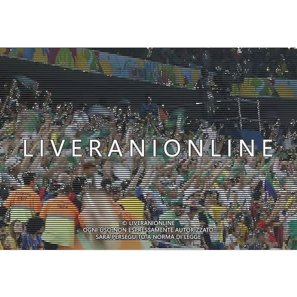 (140626) -- CURITIBA, June 26, 2014 () -- Algeria\'s fans celebrate after a Group H match between Algeria and Russia of 2014 FIFA World Cup at the Arena da Baixada Stadium in Curitiba, Brazil, June 26, 2014. The match ended in a 1-1 draw.(/Liao Yujie) ©PHOTOHOT/Agenzia Aldo Liverani sas - ITALY ONLY - EDITORIAL USE ONLY