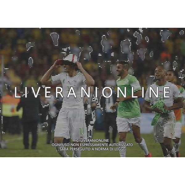 (140626) -- CURITIBA, June 26, 2014 () -- Algeria\'s players react after a Group H match between Algeria and Russia of 2014 FIFA World Cup at the Arena da Baixada Stadium in Curitiba, Brazil, June 26, 2014. The match ended in a 1-1 draw.(/Liao Yujie) ©PHOTOHOT/Agenzia Aldo Liverani sas - ITALY ONLY - EDITORIAL USE ONLY