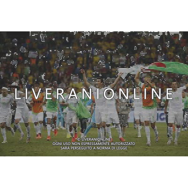 (140626) -- CURITIBA, June 26, 2014 () -- Algeria\'s players react after a Group H match between Algeria and Russia of 2014 FIFA World Cup at the Arena da Baixada Stadium in Curitiba, Brazil, June 26, 2014. The match ended in a 1-1 draw.(/Liao Yujie) ©PHOTOHOT/Agenzia Aldo Liverani sas - ITALY ONLY - EDITORIAL USE ONLY