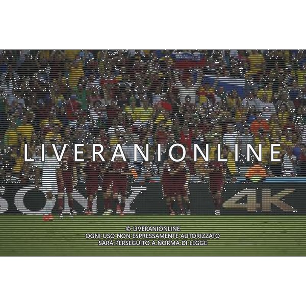 (140626) -- CURITIBA, June 26, 2014 () -- Russia\'s players celebrate the goal during a Group H match between Algeria and Russia of 2014 FIFA World Cup at the Arena da Baixada Stadium in Curitiba, Brazil, June 26, 2014. (/Liao Yujie) ©PHOTOHOT/Agenzia Aldo Liverani sas - ITALY ONLY - EDITORIAL USE ONLY