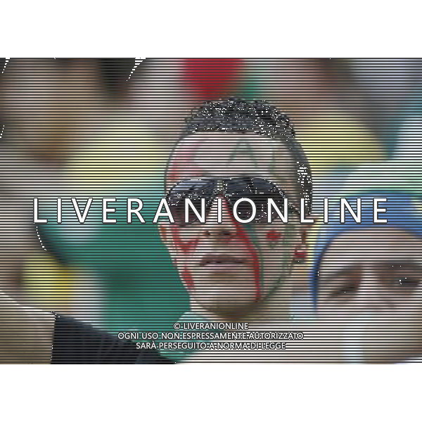 (140626) -- CURITIBA, June 26, 2014 () -- An Algeria\'s fan waits for a Group H match between Algeria and Russia of 2014 FIFA World Cup at the Arena da Baixada Stadium in Curitiba, Brazil, June 26, 2014. (/Liao Yujie) ©PHOTOHOT/Agenzia Aldo Liverani sas - ITALY ONLY - EDITORIAL USE ONLY