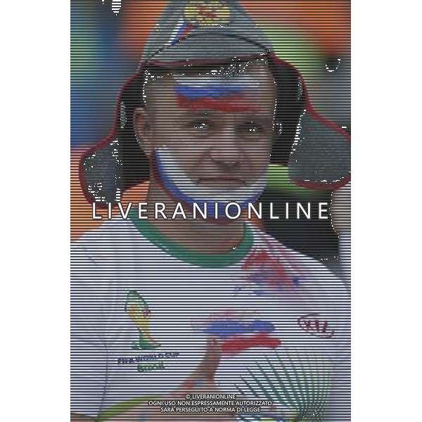 (140626) -- CURITIBA, June 26, 2014 () -- A Russia\'s fan waits for a Group H match between Algeria and Russia of 2014 FIFA World Cup at the Arena da Baixada Stadium in Curitiba, Brazil, June 26, 2014. (/Zhou Lei) ©PHOTOHOT/Agenzia Aldo Liverani sas - ITALY ONLY - EDITORIAL USE ONLY