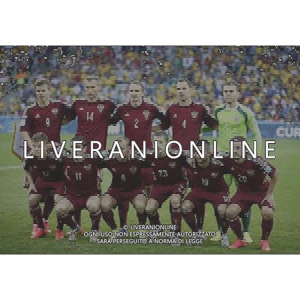 (140626) -- CURITIBA, June 26, 2014 () -- Russia\'s players pose for a group photo during a Group H match between Algeria and Russia of 2014 FIFA World Cup at the Arena da Baixada Stadium in Curitiba, Brazil, June 26, 2014. (/Liao Yujie) ©PHOTOHOT/Agenzia Aldo Liverani sas - ITALY ONLY - EDITORIAL USE ONLY