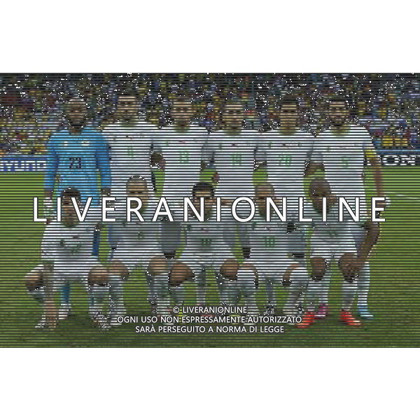 (140626) -- CURITIBA, June 26, 2014 () -- Algeria\'s players pose for a group photo during a Group H match between Algeria and Russia of 2014 FIFA World Cup at the Arena da Baixada Stadium in Curitiba, Brazil, June 26, 2014. (/Zhou Lei) ©PHOTOHOT/Agenzia Aldo Liverani sas - ITALY ONLY - EDITORIAL USE ONLY