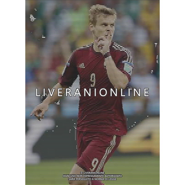 (140626) -- CURITIBA, June 26, 2014 () -- Russia\'s Aleksandr Kokorin celebrates the goal during a Group H match between Algeria and Russia of 2014 FIFA World Cup at the Arena da Baixada Stadium in Curitiba, Brazil, June 26, 2014. (/Zhou Lei) ©PHOTOHOT/Agenzia Aldo Liverani sas - ITALY ONLY - EDITORIAL USE ONLY