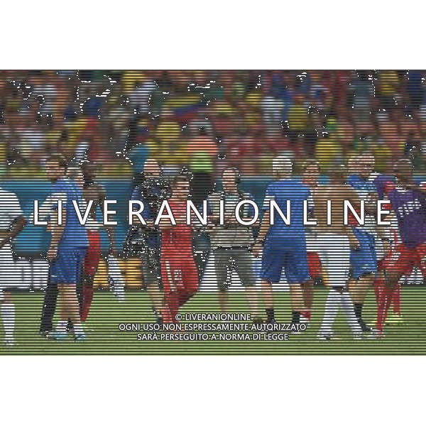 (140625) -- MANAUS, June 25, 2014 () -- Switzerland\'s players leave the field after a Group E match between Honduras and Switzerland of 2014 FIFA World Cup at the Arena Amazonia Stadium in Manaus, Brazil, on June 25, 2014.(/Liu Dawei)(pcy) ©PHOTOSHOT/Agenzia Aldo Liverani sas - ITALY ONLY - EDITORIAL USE ONLY