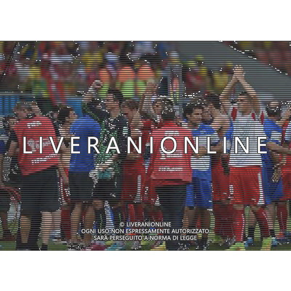 (140625) -- MANAUS, June 25, 2014 () -- Switzerland\'s players leave the field after a Group E match between Honduras and Switzerland of 2014 FIFA World Cup at the Arena Amazonia Stadium in Manaus, Brazil, on June 25, 2014.(/Liu Dawei)(pcy) ©PHOTOSHOT/Agenzia Aldo Liverani sas - ITALY ONLY - EDITORIAL USE ONLY