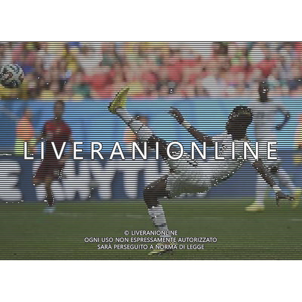 (140626) -- BRASILIA, June 26, 2014 () -- Ghana\'s John Boye (front) competes during a Group G match between Portugal and Ghana of 2014 FIFA World Cup at the Estadio Nacional Stadium in Brasilia, Brazil, June 26, 2014. (/Qi Heng)(xzj) ©PHOTOHOT/Agenzia Aldo Liverani sas - ITALY ONLY - EDITORIAL USE ONLY