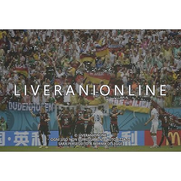 (140626) -- RECIFE, June 26, 2014 () -- Germany\'s players celebrate for Thomas Muller\'s goal during a Group G match between the U.S. and Germany of 2014 FIFA World Cup at the Arena Pernambuco Stadium in Recife, Brazil, on June 26, 2014.(/Lui Siu Wai)(pcy) ©PHOTOHOT/Agenzia Aldo Liverani sas - ITALY ONLY - EDITORIAL USE ONLY