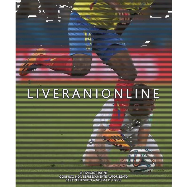 (140625) -- RIO DE JANEIRO, June 25, 2014 () -- France\'s Antoine Griezmann falls down during a Group E match between Ecuador and France of 2014 FIFA World Cup at the Estadio do Maracana Stadium in Rio de Janeiro, Brazil, June 25, 2014. The match ended in a 0-0 draw. (/Xu Zijian) ©PHOTOSHOT/Agenzia Aldo Liverani sas - ITALY ONLY - EDITORIAL USE ONLY