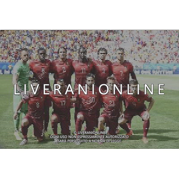 (140626) -- BRASILIA, June 26, 2014 () -- Portugal\'s players pose for a photo prior to a Group G match between Portugal and Ghana of 2014 FIFA World Cup at the Estadio Nacional Stadium in Brasilia, Brazil, June 26, 2014. (/Qi Heng)(xzj) ©photoshot/Agenzia Aldo Liverani sas - ITALY ONLY - EDITORIAL USE ONLY - PORTOGALLO GHANA CAMPIONATO DEL MONDO BRASILE 2014 - FORMAZIONE PORTOGALLO