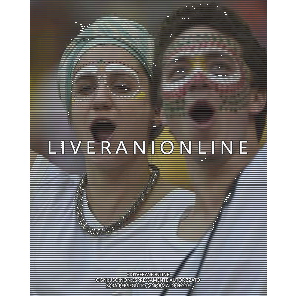 (140626) -- BRASILIA, June 26, 2014 () -- Portugal\'s fans cheer prior to a Group G match between Portugal and Ghana of 2014 FIFA World Cup at the Estadio Nacional Stadium in Brasilia, Brazil, June 26, 2014. (/Qi Heng)(xzj) ©photoshot/Agenzia Aldo Liverani sas - ITALY ONLY - EDITORIAL USE ONLY - PORTOGALLO GHANA CAMPIONATO DEL MONDO BRASILE 2014