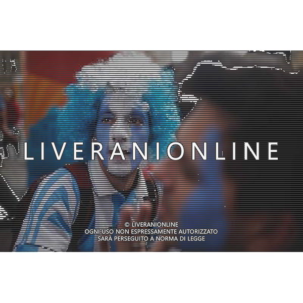 (140625) -- PORTO ALEGRE, June 25, 2014 () -- A supporter of Argentina is seen before a Group F match between Argentina and Nigeria of 2014 FIFA World Cup in Porto Alegre, Brazil, June 25, 2014.(/Jhon Paz)(pcy) ©PHOTOSHOT/Agenzia Aldo Liverani sas - ITALY ONLY - EDITORIAL USE ONLY