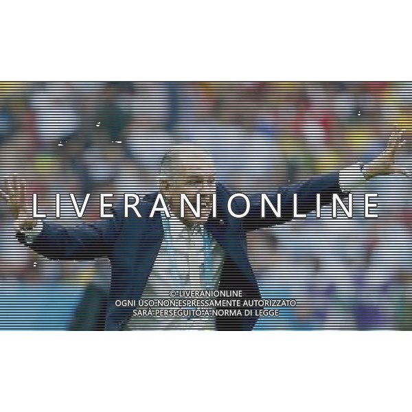 (140625) -- PORTO ALEGRE, June 25, 2014 () -- Argentina\'s coach Alejandro Sabella reacts during a Group F match between Nigeria and Argentina of 2014 FIFA World Cup at the Estadio Beira-Rio Stadium in Porto Alegre, Brazil, on June 25, 2014. Argentina won 3-2 over Nigeria on Wednesday. (/Chen Jianli)(pcy) ©PHOTOSHOT/Agenzia Aldo Liverani sas - ITALY ONLY - EDITORIAL USE ONLY