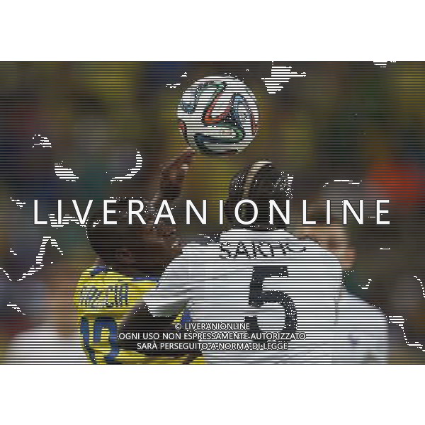 (140625) -- RIO DE JANEIRO, June 25, 2014 () -- Ecuador\'s Enner Valencia vies with France\'s Mamadou Sakho during a Group E match between Ecuador and France of 2014 FIFA World Cup at the Estadio do Maracana Stadium in Rio de Janeiro, Brazil, June 25, 2014. (/Wang Lili) ©PHOTOSHOT/Agenzia Aldo Liverani sas - ITALY ONLY - EDITORIAL USE ONLY