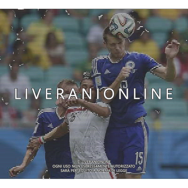 (140625) -- SALVADOR, June 25, 2014 () -- Bosnia And Herzegovina\'s Toni Sunjic jumps for a header during a Group F match between Bosnia And Herzegovina and Iran of 2014 FIFA World Cup at the Arena Fonte Nova Stadium in Salvador, Brazil, June 24, 2014. (/Yang Lei) ©PHOTOSHOT/Agenzia Aldo Liverani sas - ITALY ONLY - EDITORIAL USE ONLY