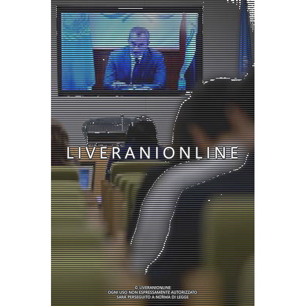 (140625) -- NEW YORK, June 25, 2014 () -- Nickolay Mladenov, the special representative of UN Secretary-General Ban Ki-moon to Iraq, briefs reporters via video-link at the UN headquarters in New York, on June 25, 2014. The UN envoy for Iraq said here Monday that despite ongoing sectarian violence in the country, \'the situation is grave but not unsolvable.\' (/Niu Xiaolei) ©PHOTOHOT/Agenzia Aldo Liverani sas - ITALY ONLY - EDITORIAL USE ONLY - Nickolay Mladenov, il rappresentante speciale del Segretario generale dell\'ONU Ban Ki-moon in Iraq, presso la sede dell\'ONU a New York, il 25 giugno 2014.