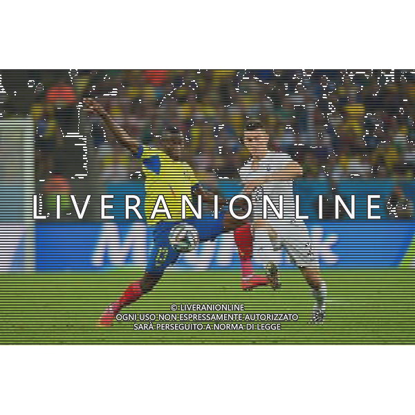 Enner VALENCIA / Laurent KOSCIELNY - 25.06.2014 - France / Equateur - Coupe du Monde 2014 - Photo : Dave Winter / Icon Sport AG ALDO LIVERANI SAS ONLY ITALY