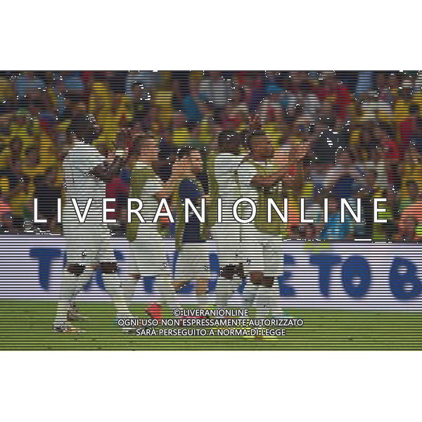 Joie France / Patrice Evra - 25.06.2014 - France / Equateur - Coupe du Monde 2014 - Photo : Dave Winter / Icon Sport AG ALDOL IVERANI SAS ONLY ITALY