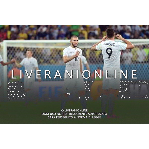 Karim BENZEMA / Olivier GIROUD - 25.06.2014 - France / Equateur - Coupe du Monde 2014 - Photo : Dave Winter / Icon Sport AG ALDOL IVERANI SAS ONLY ITALY