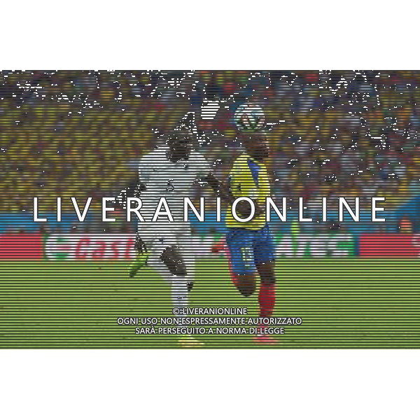 Mamadou SAKHO / Enner VALENCIA - 25.06.2014 - France / Equateur - Coupe du Monde 2014 - Photo : Dave Winter / Icon Sport AG ALDOL IVERANI SAS ONLY ITALY