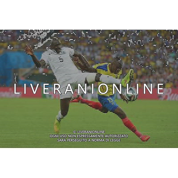 Mamadou SAKHO / Enner VALENCIA - 25.06.2014 - France / Equateur - Coupe du Monde 2014 - Photo : Dave Winter / Icon Sport AG ALDOL IVERANI SAS ONLY ITALY
