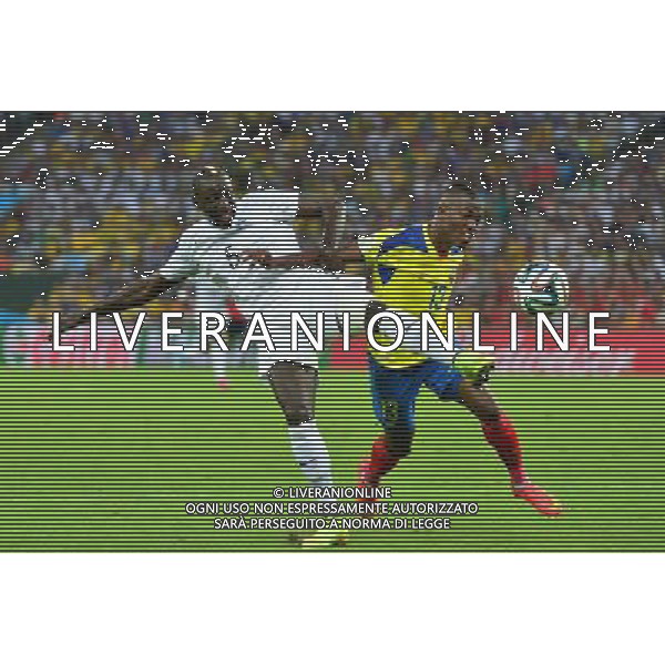 Mamadou SAKHO / Enner VALENCIA - 25.06.2014 - France / Equateur - Coupe du Monde 2014 - Photo : Dave Winter / Icon Sport AG ALDOL IVERANI SAS ONLY ITALY