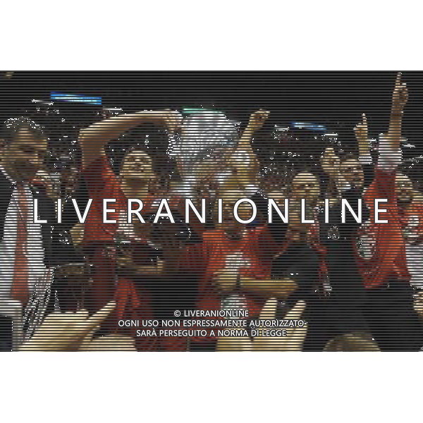 Campionato Serie A BEKO - Play Off Finale gara 7 Milano 27-06-2014 Mediolanum Forum EA7 Emporio Armani Milano - Montepaschi Siena nella foto premiazione Milano al centro Alessandro Gentile e Giorgio Armani sulla SX l\'allenatore Luca Banchi foto Roberto Garavaglia - ag. Aldo Liverani