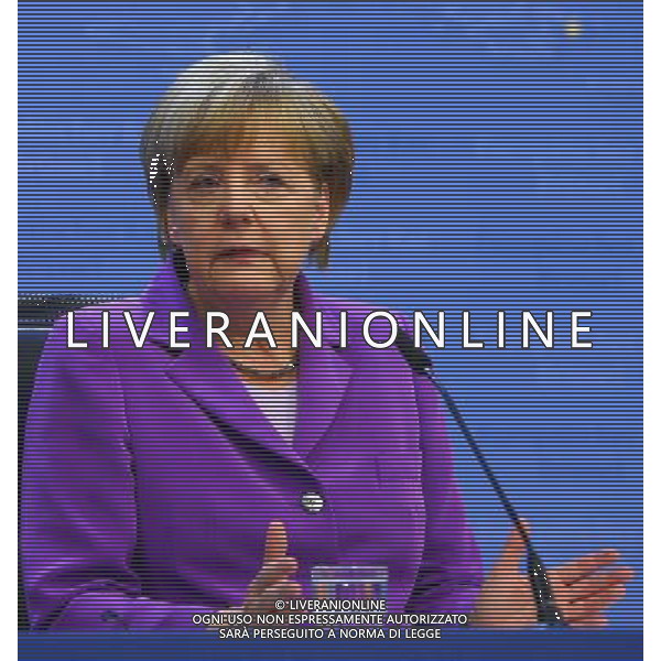 (140627) -- BRUSSELS, June 27, 2014 () -- German Chancellor Angela Merkel holds a press conference after a European Union (EU) summit meeting in Brussels, Belgium, on June 27, 2014. The EU leaders announced in a statement Friday they aim to build a new energy and climate strategy for the next five years after a summit meeting in Brussels. (/Gong Bing) ©PHOTOSHOT/Agenzia Aldo Liverani sas - ITALY ONLY - EDITORIAL USE ONLY