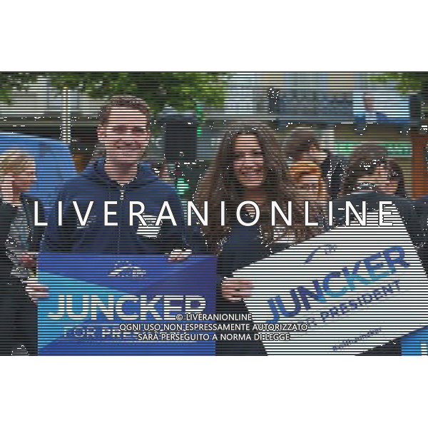 (140627) -- BRUSSELS, June 27, 2014 () -- Filed photo taken on May 21, 2014 shows the supporters of Jean-Claude Juncker attend his election campaign in Brussels, Belgium. European Union (EU) leaders decided on Friday to nominate Jean-Claude Juncker as next European Commission president at the summit held Friday in Brussels. (/Gong Bing) ©PHOTOSHOT/Agenzia Aldo Liverani sas - ITALY ONLY - EDITORIAL USE ONLY