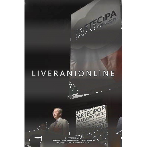 Gianfranco Fini alla convention del movimento \'Partecipa\' organizzato come ritorno ufficiale in politica all\'Eur di Roma 28 giugno 2014 ©Corradetti/AGENZIA ALDO LIVERANI SAS