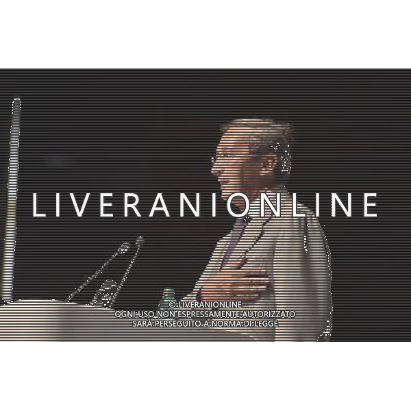 Gianfranco Fini alla convention del movimento \'Partecipa\' organizzato come ritorno ufficiale in politica all\'Eur di Roma 28 giugno 2014 ©Corradetti/AGENZIA ALDO LIVERANI SAS