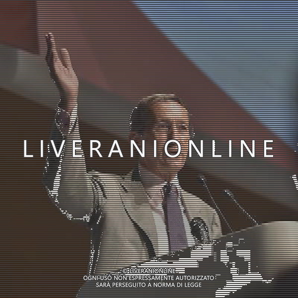 Gianfranco Fini alla convention del movimento \'Partecipa\' organizzato come ritorno ufficiale in politica all\'Eur di Roma 28 giugno 2014 ©Corradetti/AGENZIA ALDO LIVERANI SAS