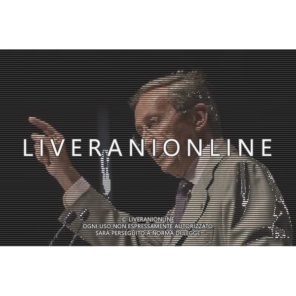 Gianfranco Fini alla convention del movimento \'Partecipa\' organizzato come ritorno ufficiale in politica all\'Eur di Roma 28 giugno 2014 ©Corradetti/AGENZIA ALDO LIVERANI SAS