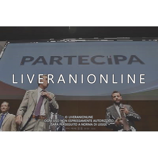 Gianfranco Fini alla convention del movimento \'Partecipa\' organizzato come ritorno ufficiale in politica all\'Eur di Roma 28 giugno 2014 ©Corradetti/AGENZIA ALDO LIVERANI SAS