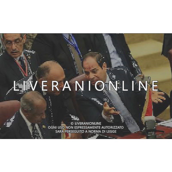 (140626) -- MALABO, June 26, 2014 () -- Egyptian President Abdel-Fattah al-Sisi (R) attends the opening ceremony of the 23rd Ordinary Session of the Assembly of African Union (AU) in Malabo, capital of Equatorial Guinea, June 26, 2014. Egyptian President Abdel-Fattah al-Sisi on Thursday called on African countries to find \'African solutions to African problems.\' (/Meng Chenguang)(bxq) ©PHOTOSHOT/Agenzia Aldo Liverani sas - ITALY ONLY - EDITORIAL USE ONLY